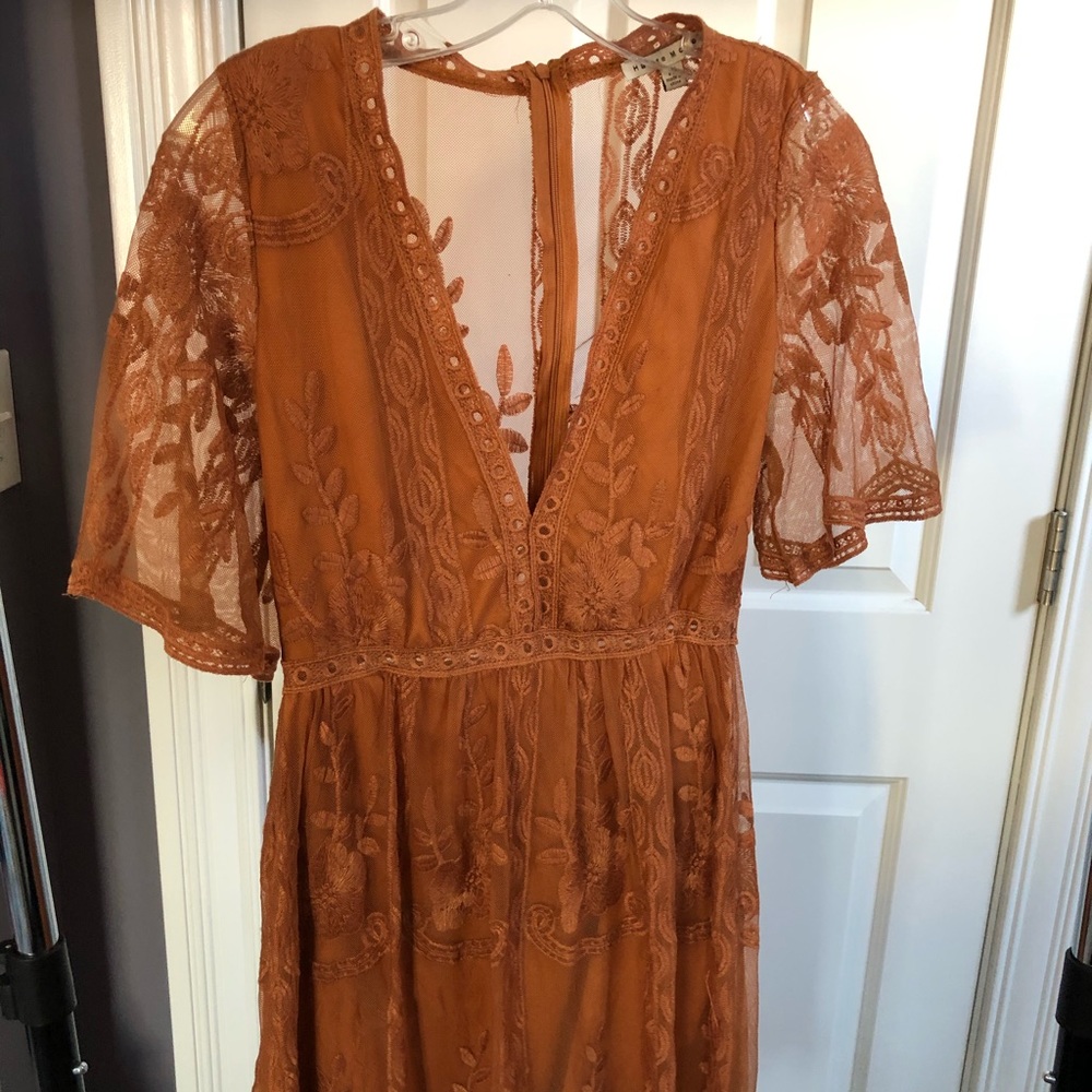 Burnt Orange Lace Dress